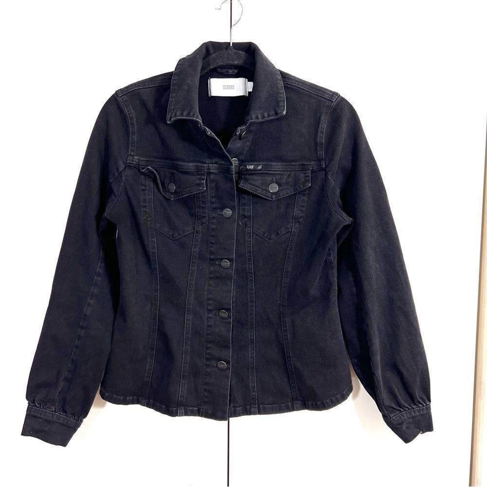 Closed Denim Jacket Women’s M Washed Black Button Front Made In Italy